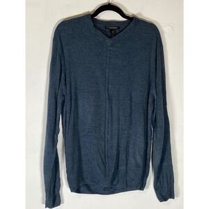 Weatherproof Vintage Blue V Neck Sweater Men's Large Soft Minimalist